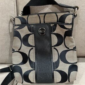 Coach Black and Tan Crossbody Bag